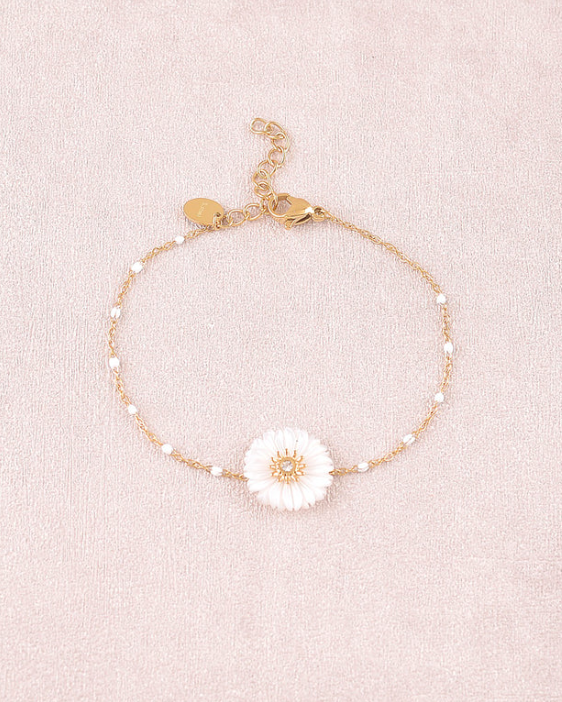 Bracelet marguerite en nacre blanche MARGUERITE