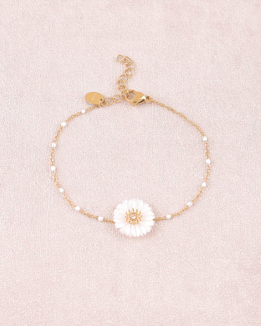 Bracelet marguerite en nacre blanche MARGUERITE