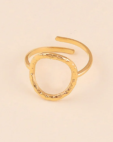 Bague dorée rond classique ORIANE