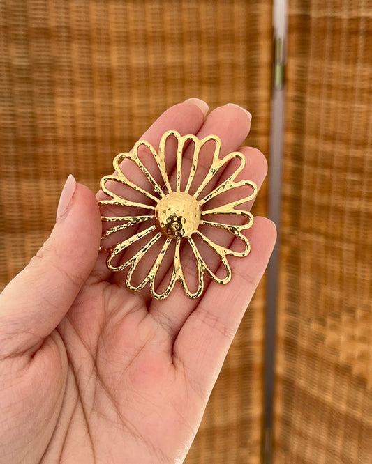 Pins broche Fleur Marguerite  en acier inoxydable
