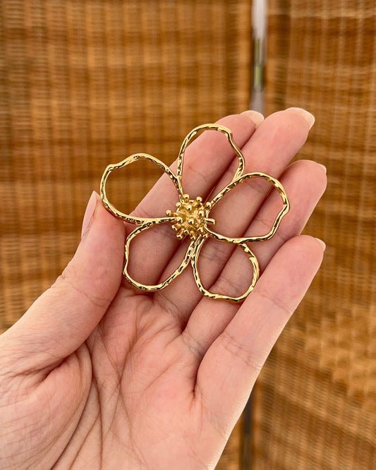 Pins broche Fleur en acier inoxydable