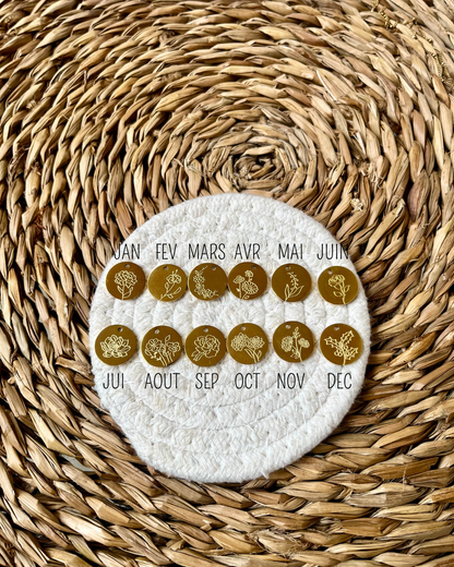 Collier FLEUR de naissance personnalisé