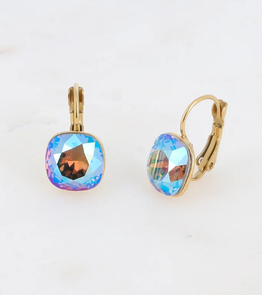 Précommande Boucles d'oreilles avec  cristal de Swarovski carré BEA