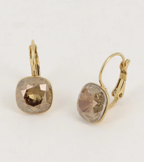 Précommande Boucles d'oreilles avec  cristal de Swarovski carré BEA