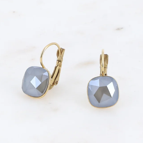 Précommande Boucles d'oreilles avec  cristal de Swarovski carré BEA