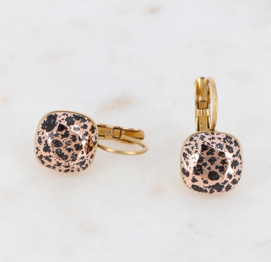 Précommande Boucles d'oreilles avec  cristal de Swarovski carré BEA
