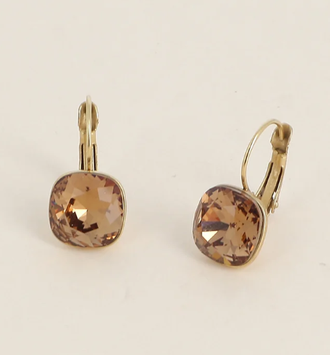 Précommande Boucles d'oreilles avec  cristal de Swarovski carré BEA