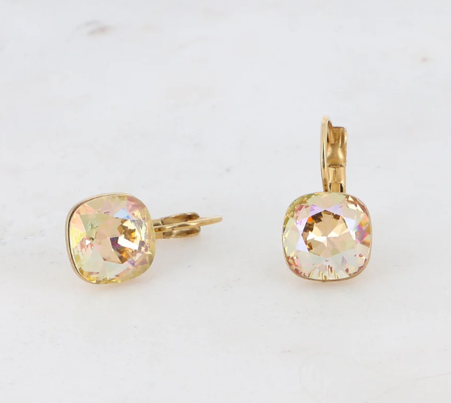 Précommande Boucles d'oreilles avec  cristal de Swarovski carré BEA