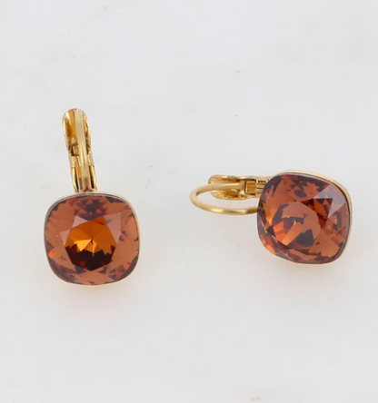 Précommande Boucles d'oreilles avec  cristal de Swarovski carré BEA