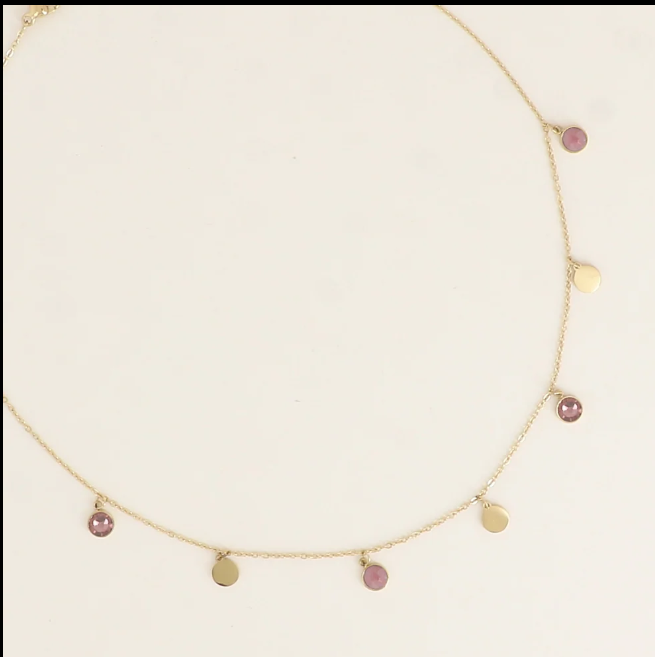 Précommande Collier pastilles et cristaux de Swarovski PERLIE