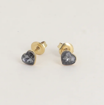 Précommande Puces coeur avec cristal de Swarovski COCO MINI