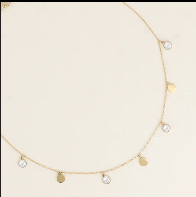 Précommande Collier pastilles et cristaux de Swarovski PERLIE
