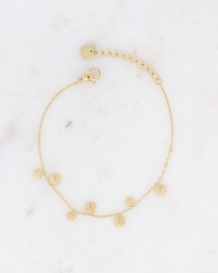 Bracelet pampilles rondes fleuries acier inoxydable VAIANA