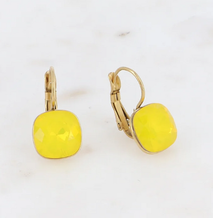 Précommande Boucles d'oreilles avec  cristal de Swarovski carré BEA