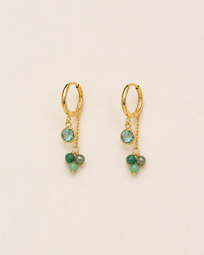 Créoles pierres naturelles et cristaux Swarovski® SOLY