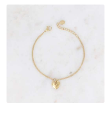 Bracelet double pendentif coeur Acier inoxydable ALDA