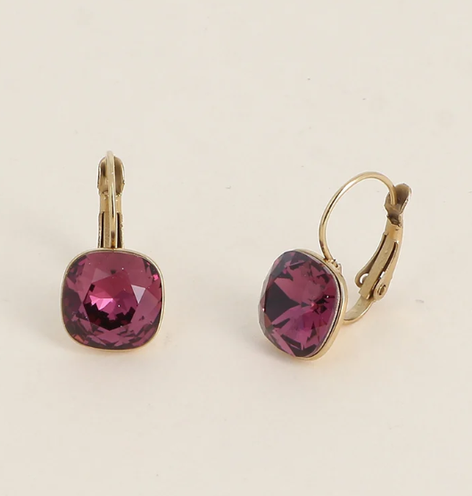 Précommande Boucles d'oreilles avec  cristal de Swarovski carré BEA