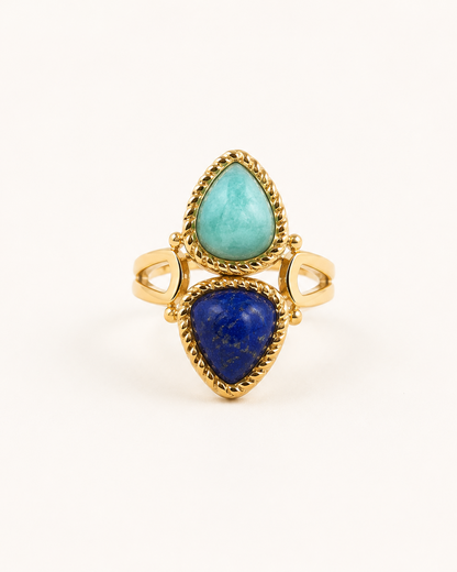 Bague double en pierres naturelles MAYARI