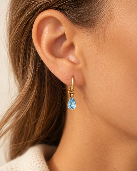 Précommande Créoles avec goutte Cristal de Swarovski PAOLINA