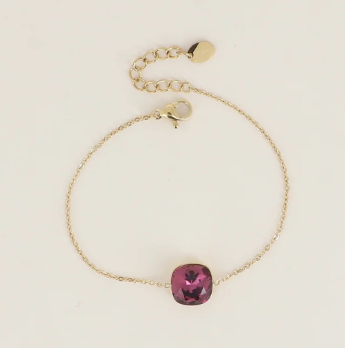 Précommande Bracelet avec pendentif carré en cristal de Swarovski BEA