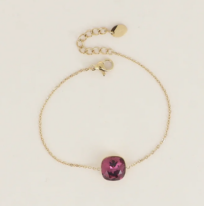 Précommande Bracelet avec pendentif carré en cristal de Swarovski BEA