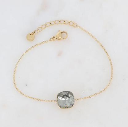 Précommande Bracelet avec pendentif carré en cristal de Swarovski BEA