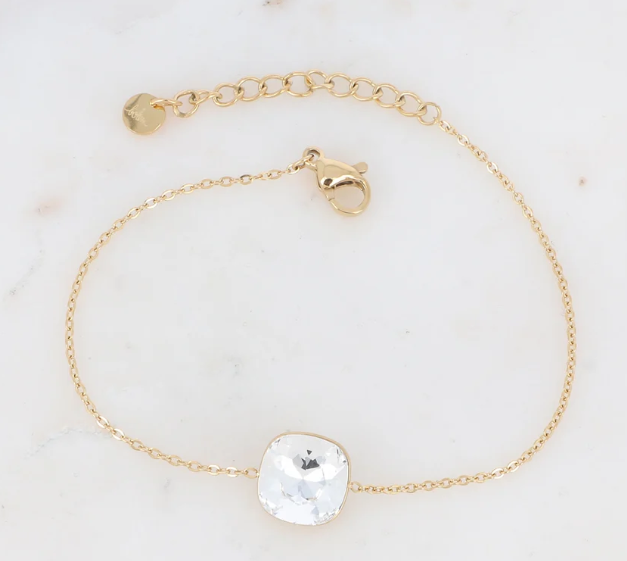 Précommande Bracelet avec pendentif carré en cristal de Swarovski BEA