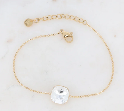 Précommande Bracelet avec pendentif carré en cristal de Swarovski BEA