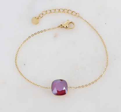 Précommande Bracelet avec pendentif carré en cristal de Swarovski BEA