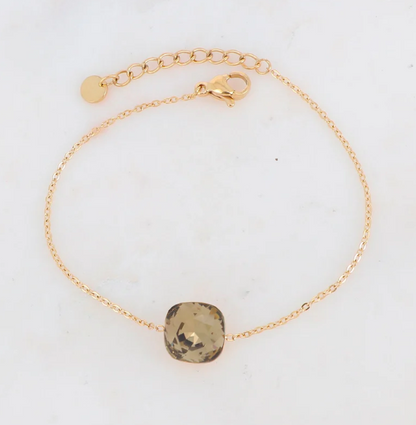 Précommande Bracelet avec pendentif carré en cristal de Swarovski BEA