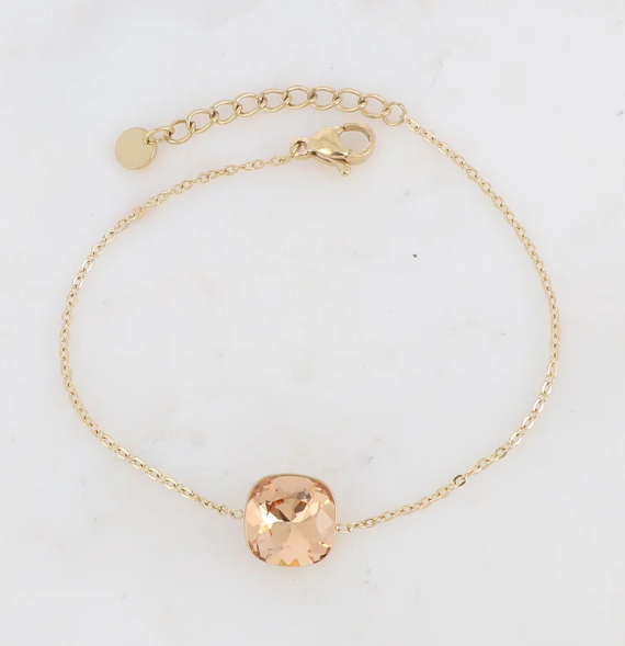 Précommande Bracelet avec pendentif carré en cristal de Swarovski BEA