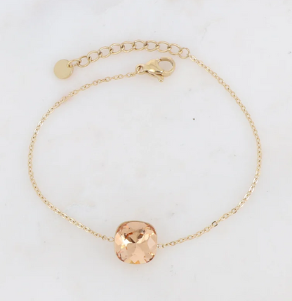 Précommande Bracelet avec pendentif carré en cristal de Swarovski BEA