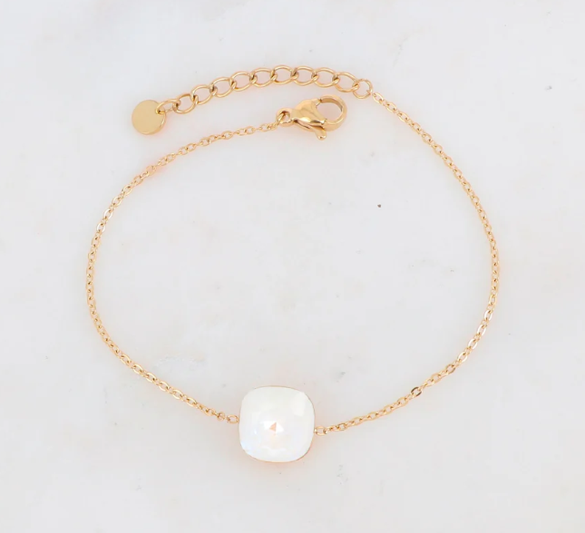 Précommande Bracelet avec pendentif carré en cristal de Swarovski BEA