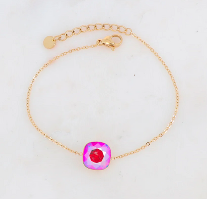Précommande Bracelet avec pendentif carré en cristal de Swarovski BEA