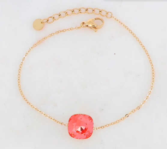 Précommande Bracelet avec pendentif carré en cristal de Swarovski BEA