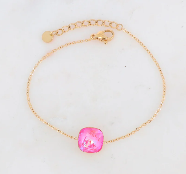 Précommande Bracelet avec pendentif carré en cristal de Swarovski BEA