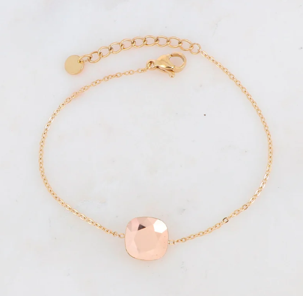 Précommande Bracelet avec pendentif carré en cristal de Swarovski BEA