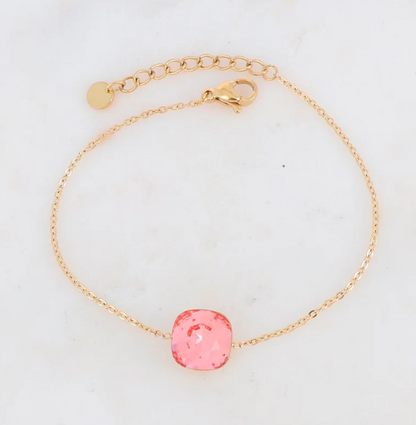 Précommande Bracelet avec pendentif carré en cristal de Swarovski BEA