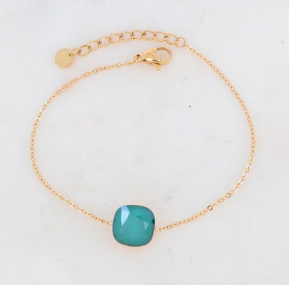 Précommande Bracelet avec pendentif carré en cristal de Swarovski BEA