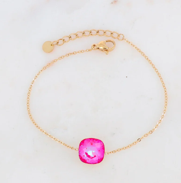 Précommande Bracelet avec pendentif carré en cristal de Swarovski BEA
