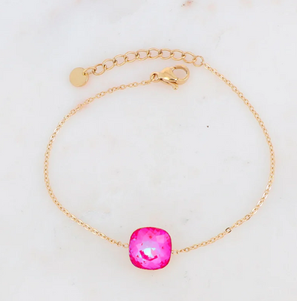 Précommande Bracelet avec pendentif carré en cristal de Swarovski BEA