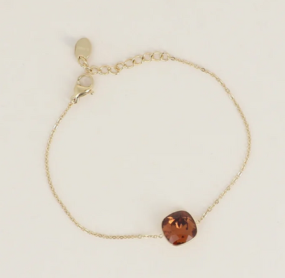 Précommande Bracelet avec pendentif carré en cristal de Swarovski BEA