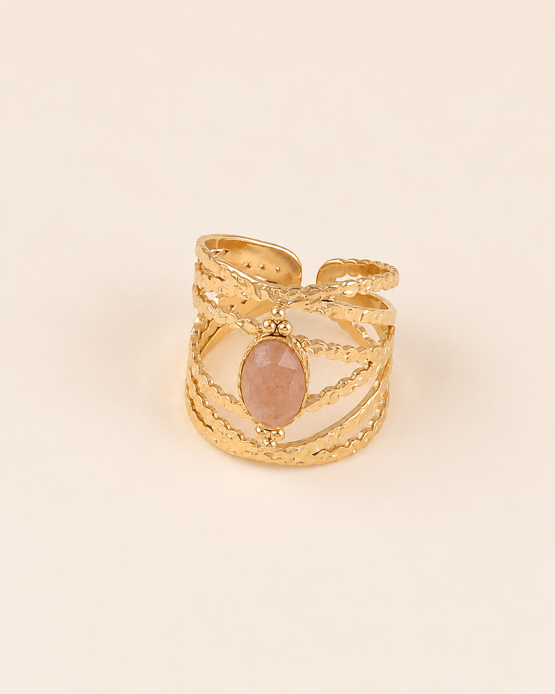 Bague bohème avec pierre naturelle BILLY