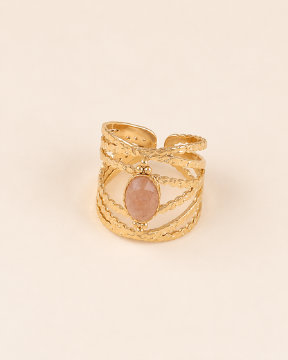 Bague bohème avec pierre naturelle BILLY