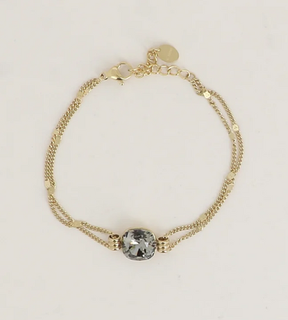 Précommande Bracelet double avec cristal de Swarovski CLARISSE