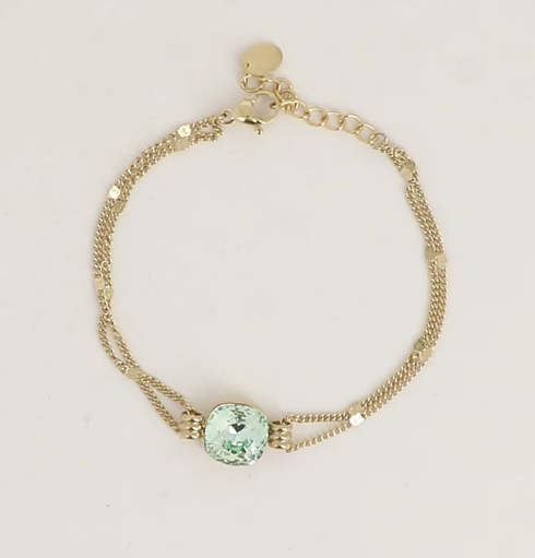 Précommande Bracelet double avec cristal de Swarovski CLARISSE