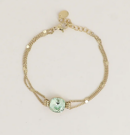 Précommande Bracelet double avec cristal de Swarovski CLARISSE