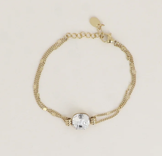 Précommande Bracelet double avec cristal de Swarovski CLARISSE