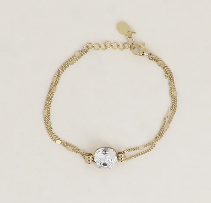 Précommande Bracelet double avec cristal de Swarovski CLARISSE