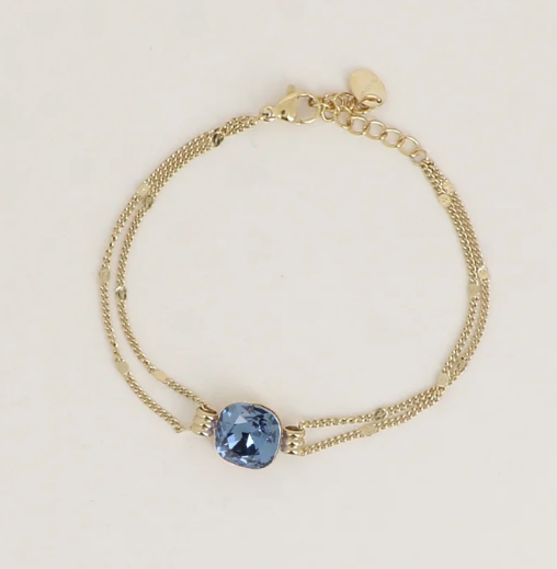 Précommande Bracelet double avec cristal de Swarovski CLARISSE